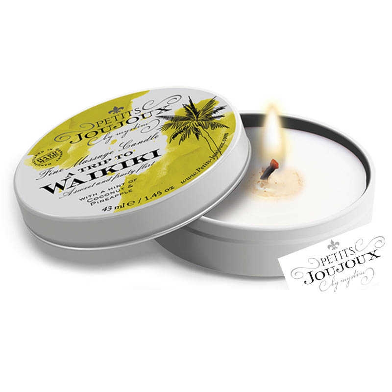 Свеча массажная "Petits Joujoux Waikiki" с ароматом пина-колада, 43ml 