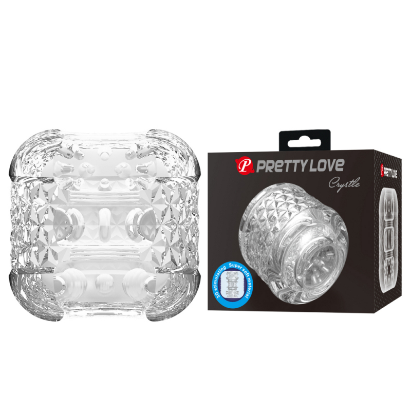 Мастурбатор рельефный "Pretty Love Crystle" сквозное отверстие, прозрачный 